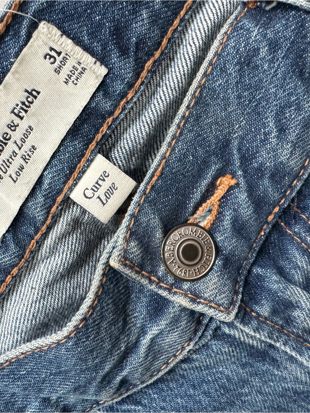 Abercrombie & Fitch Blue Denim Jeans Ultra Loose Low Rise